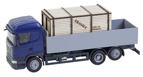 Car System Scania R13 HL Flatbed Truck with Crate Load VI