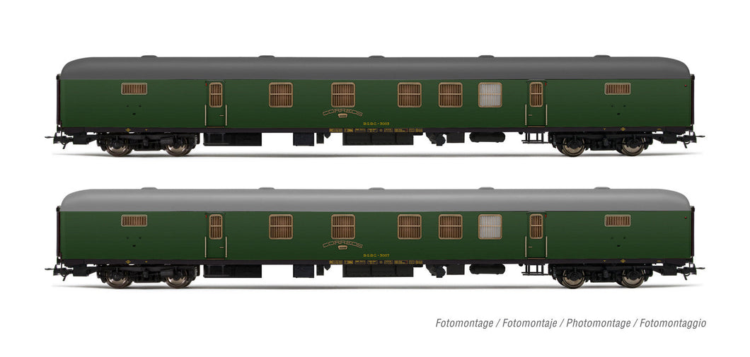 RENFE, 2-unit set DGDC-3000 postal van, olive green livery, period IV Electrotren HE4013