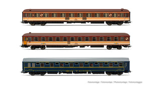 RENFE, 3-unit pack Estrella "Media Luna" coaches (1st class 12100 + sleeping 7100 + sleeping T2), ep. IV Electrotren HE4016