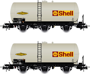 SNCF, 2-unit pack of 3-axle tank wagons, "SHELL", period IV Jouef HJ6223