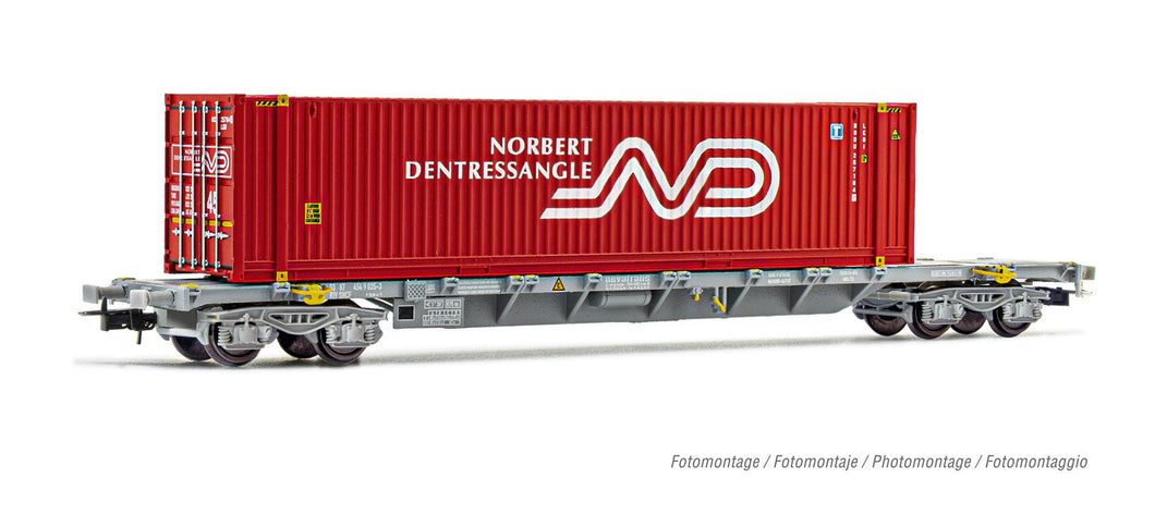 SNCF, 4-axle container wagon Sgss 45' container Norbert Dentressangle Jouef HJ6241