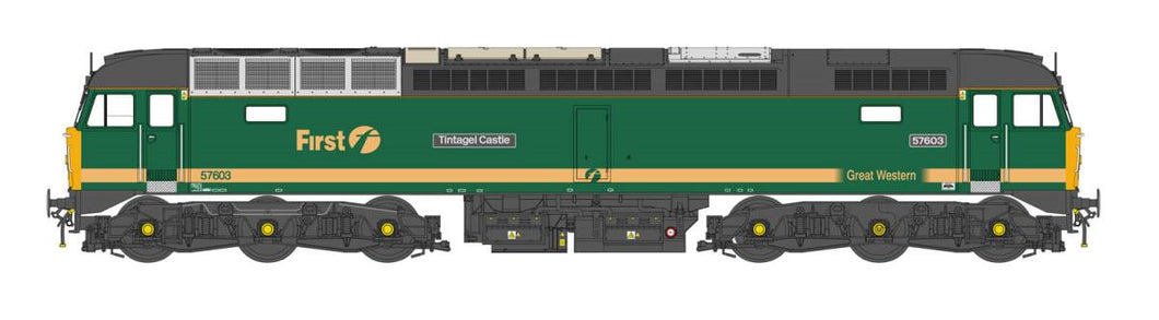 *Class 57 603 'Tintagel Castle' FGW Fag Packet Green