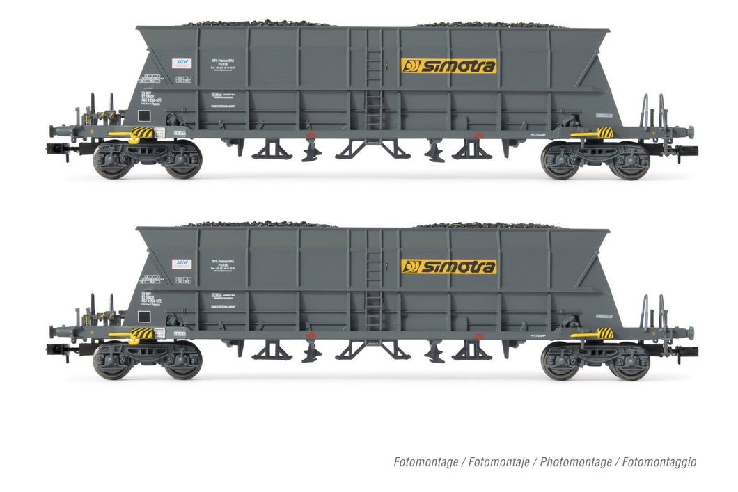 SNCF, 2-unit pack 4-axle coal hopper wagons Faoos 