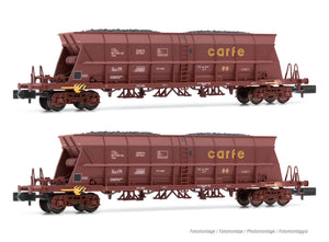 RENFE, 2-unit pack 4-axle coal hopper wagons Faoos "SEMAT / CARFE", brown livery, ep. IV-V Arnold HN6551