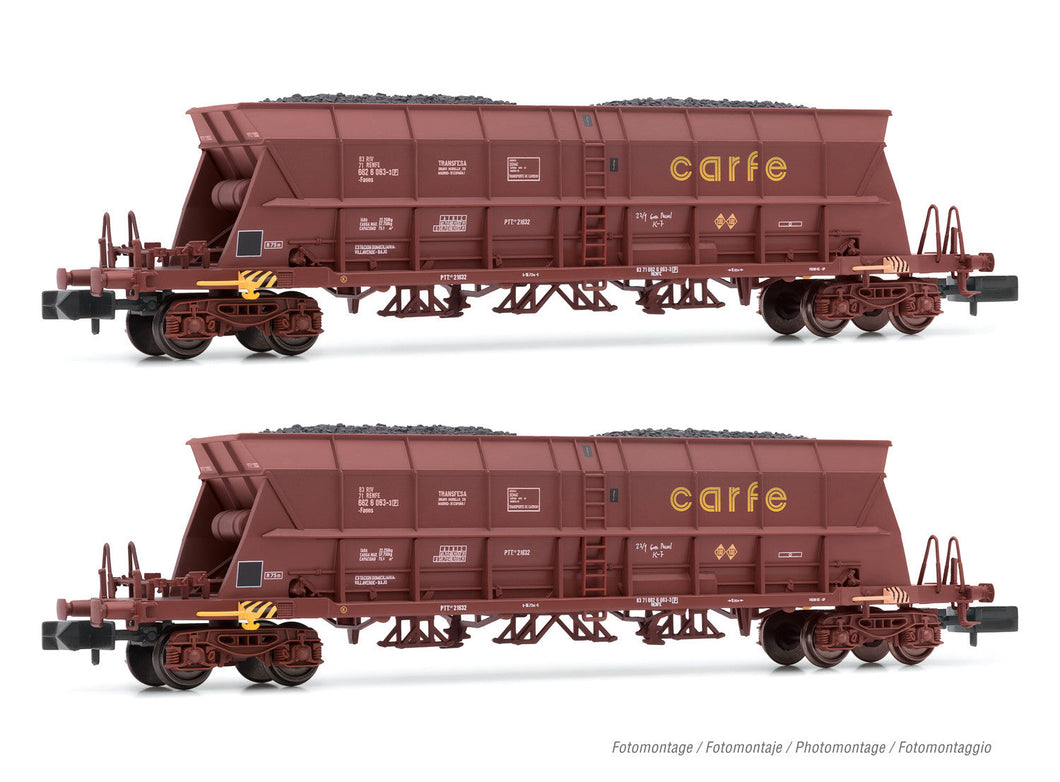 RENFE, 2-unit pack 4-axle coal hopper wagons Faoos 