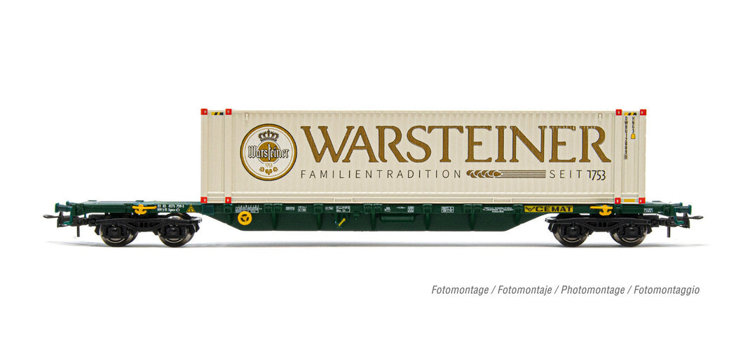 CEMAT, 4-axle container wagon Sgnss with 45' container Warsteiner Rivarossi HR6578