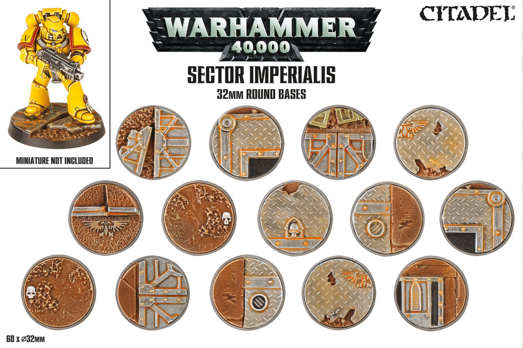 SECTOR IMPERIALIS: 32MM ROUND BASES - Citadel - gw-66-91