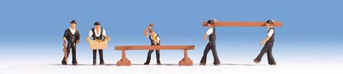 Carpenters (5) and Accessories Figure Set