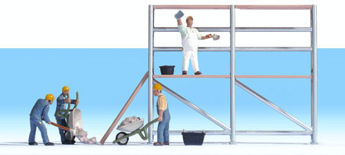 Bricklayers (4) Scaffold and Accessories Figure Set
