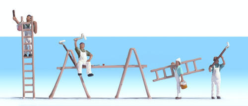 Painters (4) and Accessories Figure Set