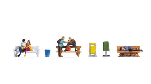 *People (5) on Benches Figure Set