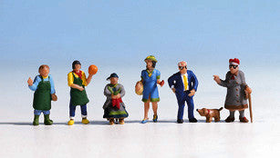 Market People (6) and Dog Figure Set