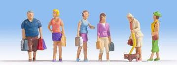 Shoppers (6) and Dog Figure Set