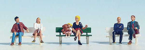 Seated People (6) and Bench Figure Set