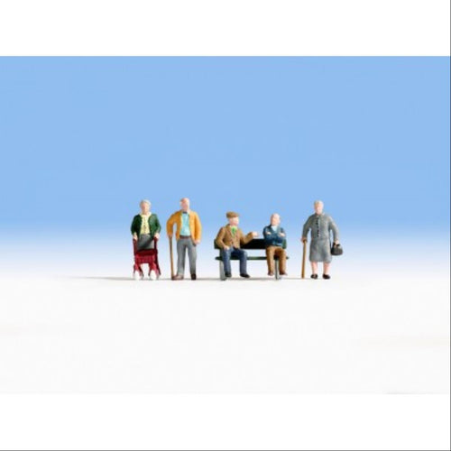 Senior Citizens (5) and Bench Figure Set