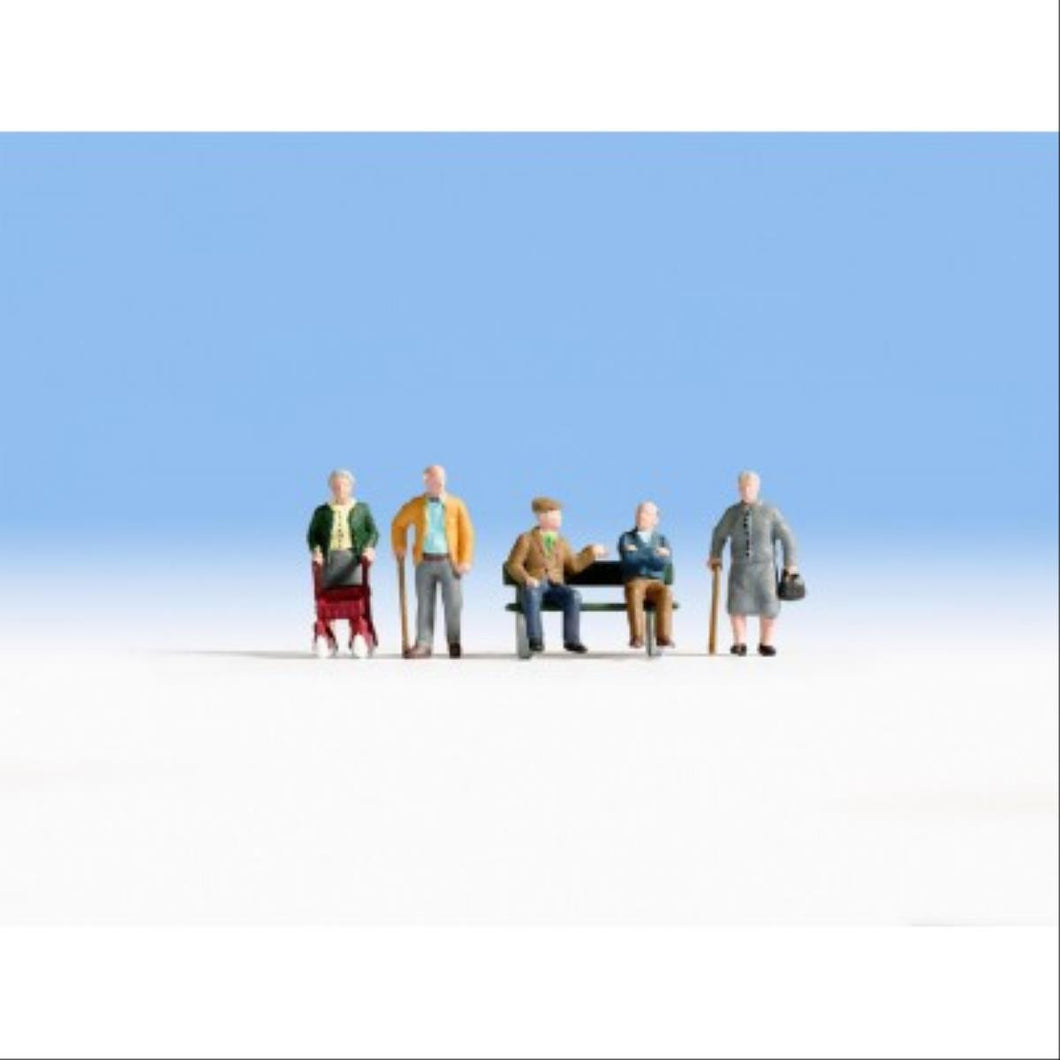 Senior Citizens (5) and Bench Figure Set