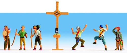 Mountain Hikers (6) and Cross Figure Set