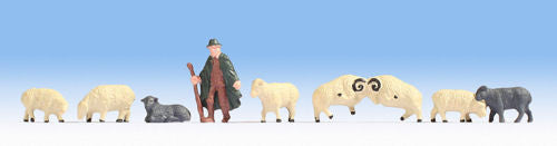 Shepherd and Sheep (8) Hobby Figure Set