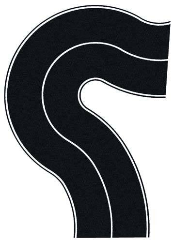Asphalt Road Universal Curve (2) 4cm Wide
