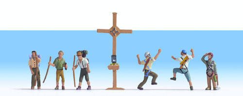 Mountain Hikers (6) and Cross Figure Set