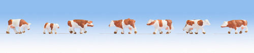 Brown and White Cows (7) Figure Set