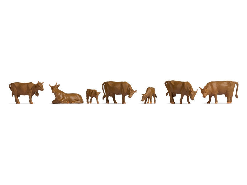 PRE ORDER - Brown Cows (7) Hobby Figure Set