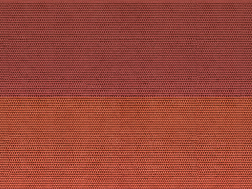 Red Plain Tile 3D Cardboard Sheet 25x12.5cm