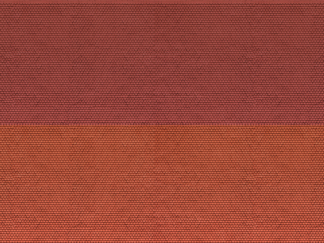 Red Plain Tile 3D Cardboard Sheet 25x12.5cm