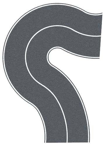 Grey Country Road Universal Curve 6.6cm Wide