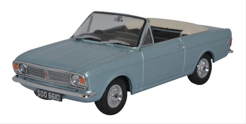 Ford Cortina MkII Crayford Convertible Blue Mink Roof Down   43CCC001B   1:43 Scale