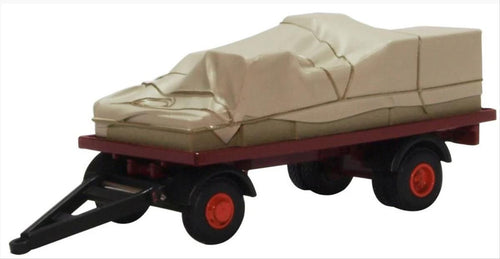 Showground Canvassed Trailer Maroon/Red   76CTR002   1:76 Scale,OO Gauge