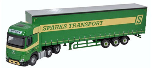 Mercedes Actros GSC Curtainside Sparks Transport   76MB006   1:76 Scale,OO Gauge