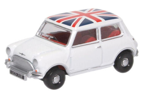 Austin Mini Cooper White Union Flag   76MN011   1:76 Scale,OO Gauge