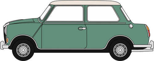Riley Elf Cumberland Green/Old Englsh White - Oxford Diecast - 76RE003