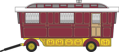 Showmans Caravan Maroon   76SCV001   1:76 Scale,OO Gauge