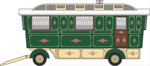 Showmans Caravan Green   76SCV002   1:76 Scale,OO Gauge