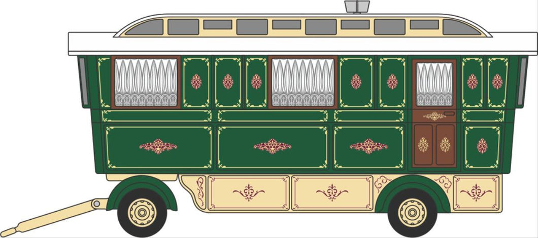 Showmans Caravan Green   76SCV002   1:76 Scale,OO Gauge