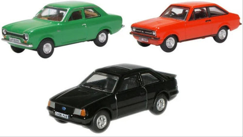 Ford Escort Set Mk1/Mk2/XR3i (3)   76SET70   1:76 Scale,OO Gauge