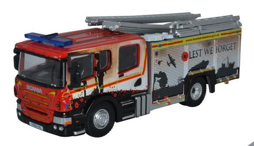 Scania Fire Pump Ladder Humberside Fire and Rescue   76SFE011   1:76 Scale,OO Gauge
