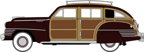 Chrysler Town & Country 1942 Woody Wagon 1942 Regal Maroon   87CB42001   1:87 Scale