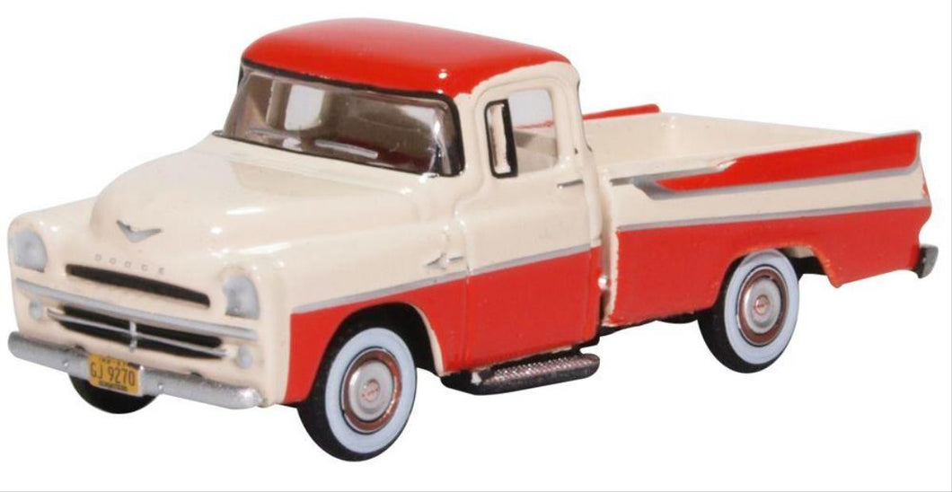 Dodge D100 Sweptside Pick Up 1957 Coral/Glacier White   87DP57001   1:87 Scale