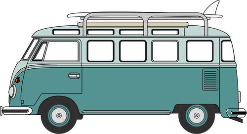 *Volkswagen Split Screen T1 Samba Bus Turquoise/Blue White